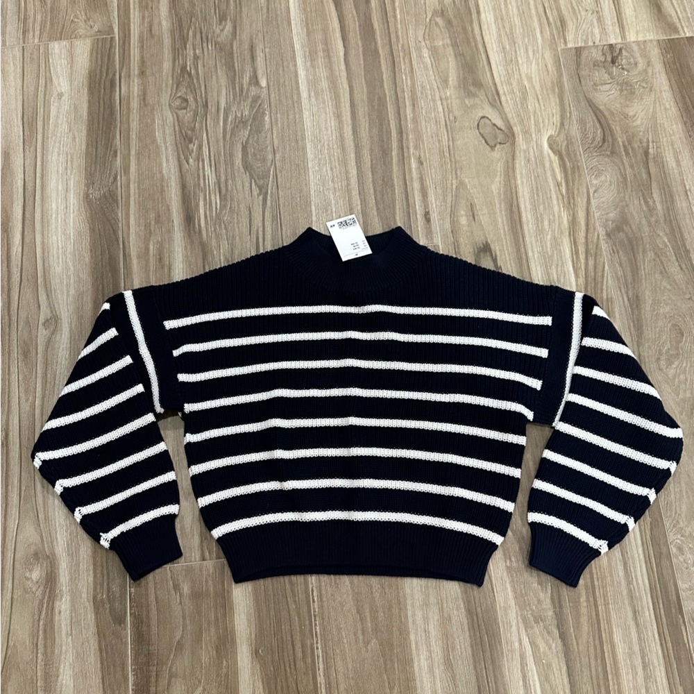 New with tags H&M cotton knit sweater. Dark blue. Size 12Y-14Y